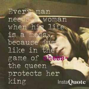 The Queen protects her King...