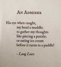 An Admirer #poetry #love More