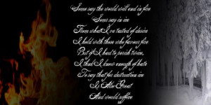 Of Fire And Ice poem by Robert Frost