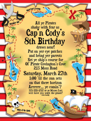 Treasure Map Invitation - Its a pirates party! This invitation is ...