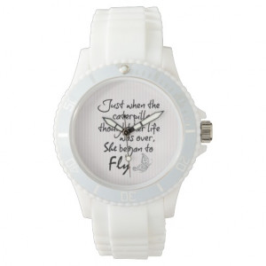 Inspirational Butterfly Quote Wrist Watch
