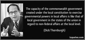 The capacity of the commonwealth government created under the local ...