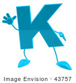 Legs 3d Turquoise Letter K Character With Arms And Legs 3d Turquoise