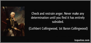 Check and restrain anger. Never make any determination until you find ...