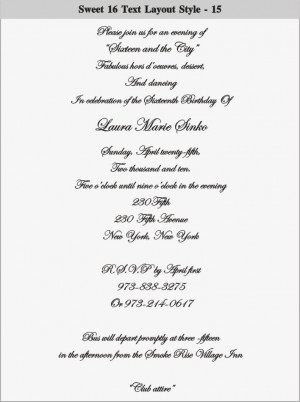 Sweet 16 Invitation Sayings
