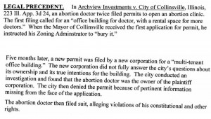 Legal precedent to stop Planned Parenthood Aurora