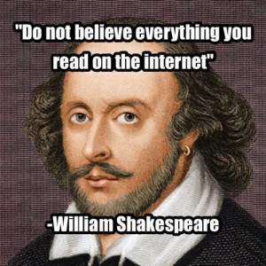 Do not believe everything you read on the internet...