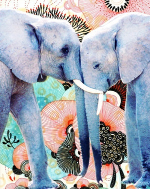 trippy cute pattern elephants