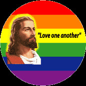Love One Another - Jesus GAY PRIDE BUMPER STICKER