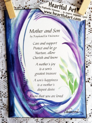 MOTHER SON POEM 5x7 Poster Original Words Sentimental Family Saying ...