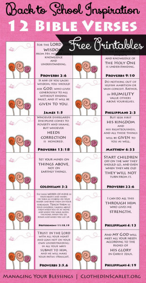 Back to School Inspiration -12 Bible Verses {Free Printable} :: It's ...