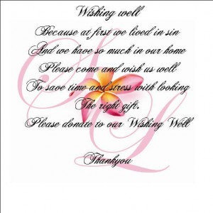 Wedding Wishing Well Poems