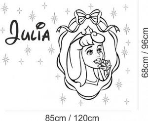 about SLEEPING BEAUTY Princess PERSONALISED Wall Sticker Bedroom ...