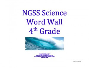 Science Word Wall 4th Fourth Grade Vocabulary NGSS 2013 Aligned