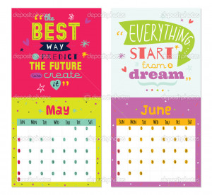 New Year wall calendar for 2015 with inspirational and motivational ...