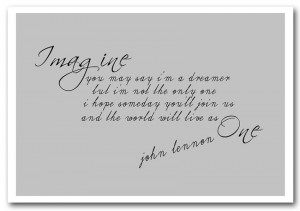 text quotes print music quote imagine john lennon grey prints posters ...