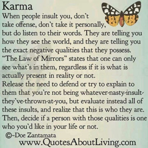 Karma and the law of mirrors