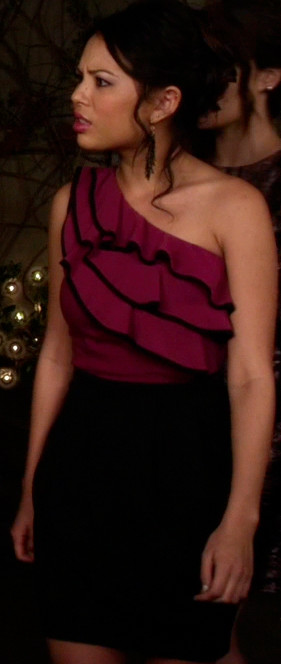 pretty little liars mona vanderwall one shoulder purple ruffled blouse
