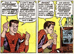 How did Peter Parker make his Spiderman costume?