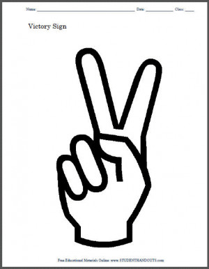 Heart Peace Sign Coloring Sheet
