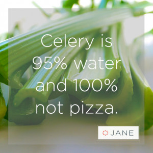 Celery is 95% water and 100% not pizza