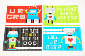 ... Robot Valentines at artsyfartsymama.com #freeprintable #Valentine