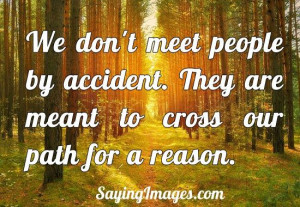 We Dont Meet People By Accident They Are Meant To Cross Our Path For A ...