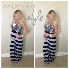 Pregnancy style fashion pregnant maxi dress 28 weeks 7 months pregnant ...