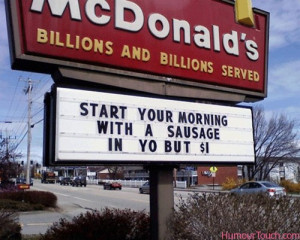 funny mcdonald s sign