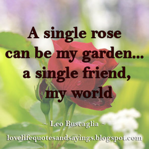 Single Rose Can Be My Garden...