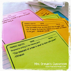 Using bell ringers and exit slips in class for quick writes. # ...