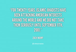 quote Zach Wamp for twenty years islamic jihadists have been 35957