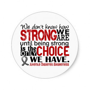 Juvenile Diabetes How Strong We Are Round Sticker