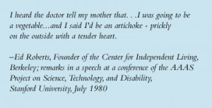 heard the doctor tell my mother that... I was going to be a ...