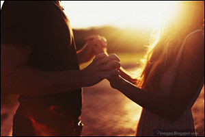 Couple, cute, holding-hand, sunset, love