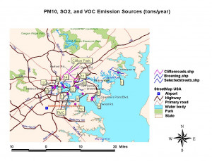 air pollutant emission density maps