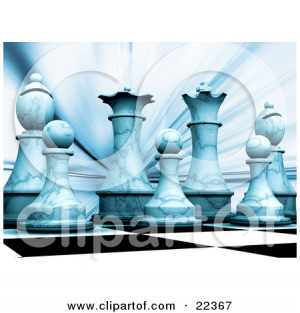 22367-Lineup-Of-The-White-Chess-King-Queen-Bishops-And-Pawns-On-A ...