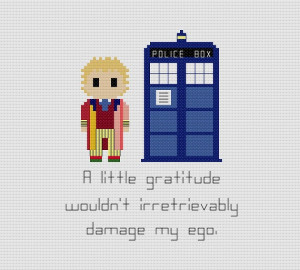 Doctor Who 6th Doctor Quote Cross Stitch Pattern