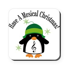 Musical Christmas Penguin Gift Square Coaster for