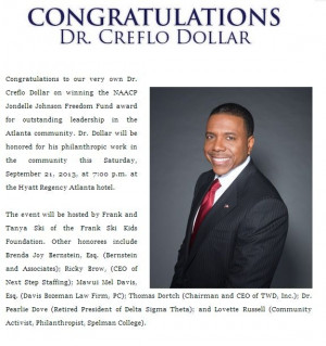 Congratulations to our very own Dr. Creflo Dollar on winning the NAACP ...