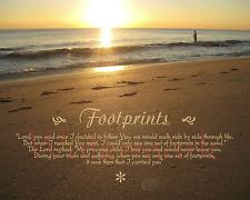 ... Photo Prints - Footprints in the sand - Religious Wall Art Decor No.1