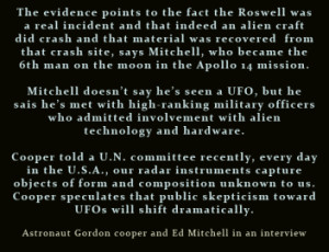 Astronauts Gordo Cooper and Ed Mitchell UFO Quote