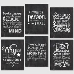 ... Life Printables - 3x4 Journaling Cards - Chalkboard Dr. Suess Quotes