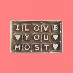 Love You Most Cubic Chocolate Letters Unique Anniversary Gift for ...