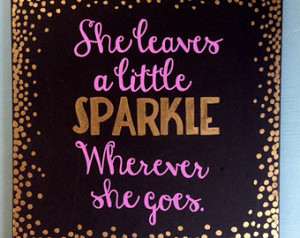 She Leaves a Little Sparkle Hand Painted Canvas Chalkboard Art - 12x12 ...