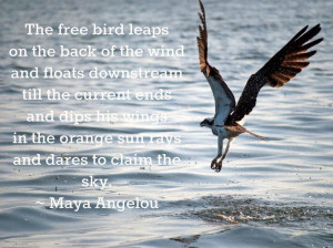 The free bird leaps on the back of the wind and floats downstream till ...