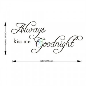 Details about K5G Always Kiss Me Goodnight Quote Removable Wall Decal ...