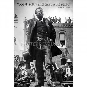 Teddy Roosevelt Speak Softly Quote Archival Photo Poster - 13x19