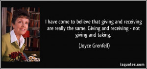 that giving and receiving are really the same. Giving and receiving ...