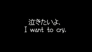 anime, black and white, boy, cry, girl, quote, sad, tumblr